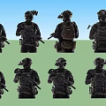Men In Tactical Gear With Helmets Holding Weapons And Various Equipment