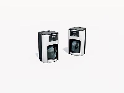 Two Modern Design Household Appliances With Black And White Body And Transparent Jars 3d model