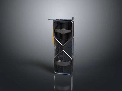 Modern Industrial Tech Device With Metal Frame Mesh Design And Cooling Fans 3d model