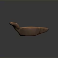 Traditional Terracotta Household Vessel with Leaf Shaped Handle and Central Hole