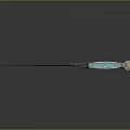 Ornate Sword With Blue Hilt Golden Decoration And Wing Shaped Guard