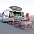 Sale car Sale truck Mobile dining car Sale booth 3d model