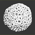 Silver Decorative Sphere With Crystal Like Circles On Shiny Reflective Ornamental Surface