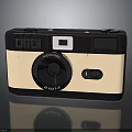 CATCH Compact Electronic Camera With Black And Beige Body Lens And Flash Design