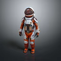 Astronaut And Small Alien Creature Interacting On Distant Planet Surface 3d model