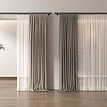 Modern Minimalist Curtains With Dual Layer Velvet Sheer In White Beige Gray For Interior Room Wooden Floor