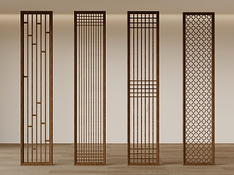 New Chinese style lattice partition 3d model