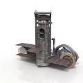 Rocket Launch Vehicle With Engine Components And Satellite Parts