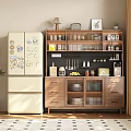 Modern Natural Wood Sideboard Cabinet With Large Capacity Kitchen Storage Space For Cozy Home Dining