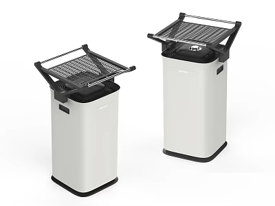 Modern White Household Electrical Appliances With Stylish Grid Top Lids 3d model