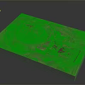 Detailed 3D Wooden Terrain Model With Carved Structures And Textured Base
