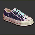 Stylish Daily Life Blue White Shoes With Thick Sole Beige Inner And Geometric Design