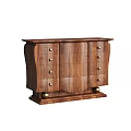 Classic Wooden Sideboard With Drawers Cabinet Doors And Brass Ball Feet