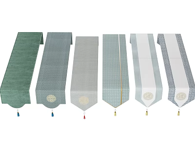 Stylish Bed Runners With Various Colors Different Designs Soft Fabric And Tassel Details 3d model