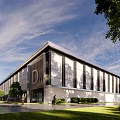 Style large factory building 3d model