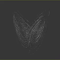 Abstract Heart Shaped Design With Two Symmetrical White Spiral Lines On Gray Gradient Background 3d model