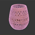 Red Decorative Daily Living Essential Vase With Intricate Hollow-out Flower Patterns