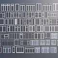 Various Styles of Windows and Doors on Gray Background Design Collection