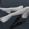 White Human Legs And Feet Model With Smooth Lines On Dark Background Reflection 3d model