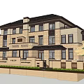 Modern Duplex Villa Exterior Design With Beige Brown Facade Large Windows And Front Lawn Greenery