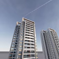 Stunning Modern High Rise Building Exterior With Glass Windows And Balconies