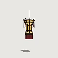 Decorative Hanging Billboard With Traditional Chinese Lantern Wooden Frame And Tassels