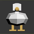 Low Poly Duck 3D Model With White Body And Yellow Beak Feet 3d model