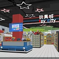 Baby Home Supermarket Featuring Cartoon Vehicle Shelves Toys And Kids Play Area