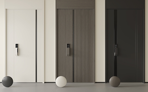 Modern security door entry door single door intelligent door top door 3d model