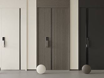 Modern security door entry door single door intelligent door top door 3d model