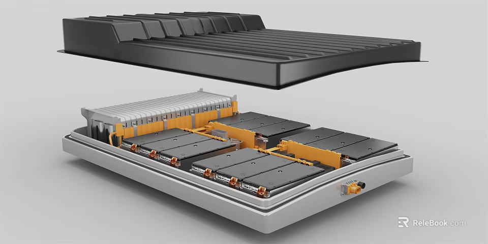 Household Appliance Internal Structure With Heating Elements And Metal Plates 3d model 