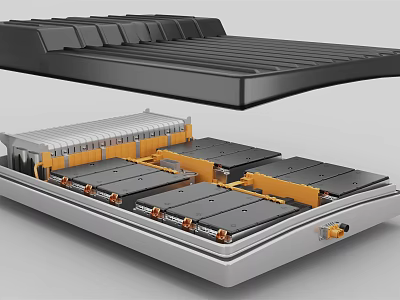 Household Appliance Internal Structure With Heating Elements And Metal Plates 3d model