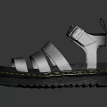 Stylish Metallic Sandals With Multiple Straps And Thick Shiny Sole Design