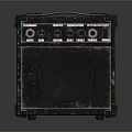 Vintage Style Black Computer Speaker With Control Panel And Worn Design 3d model