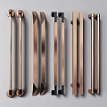 Various Modern Door Handles With Metallic Rose Gold And Black Color Designs
