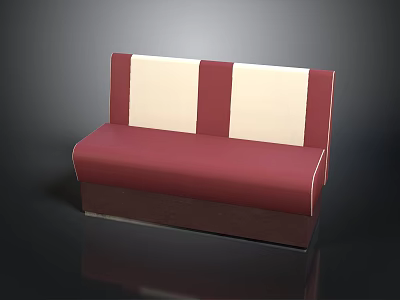 Modern Red And Cream Striped Upholstered Banquette Sofa Home Furniture Design 3d model