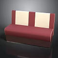Modern Red And Cream Striped Upholstered Banquette Sofa Home Furniture Design