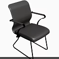Gray Fabric Office Chair With Black Frame Armrests And Modern Design