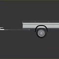 Utility Cargo Trailer With Metal Frame Wooden Floor And Single Wheel