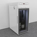 Modern Compact Wine Refrigerator With Glass Door Control Panel And Wine Bottles