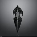 Unique Modern Black Decorative Sculpture With Transparent Central Accent And Textured Surface