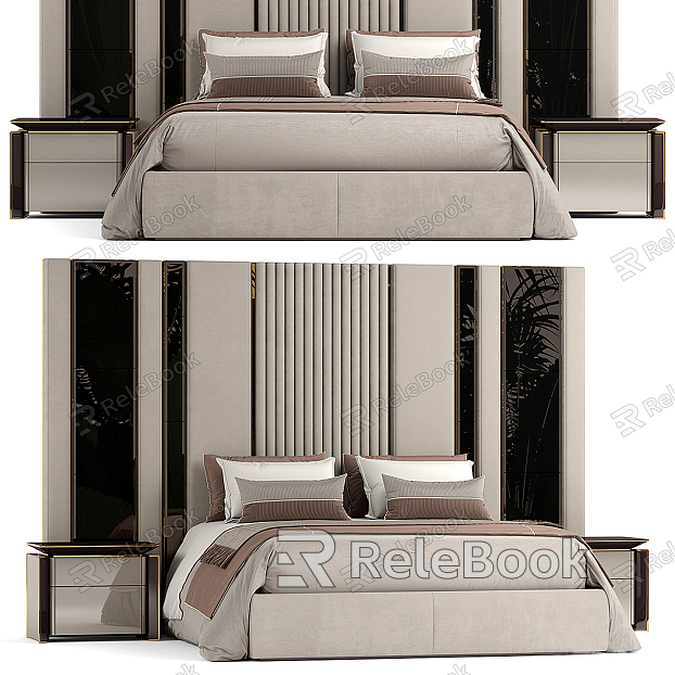 Modern Background Double Bed Elf Luxury Bed model