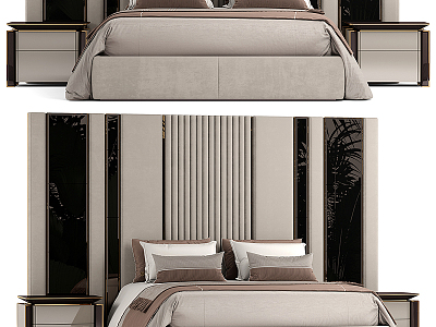 Modern Background Double Bed Elf Luxury Bed model