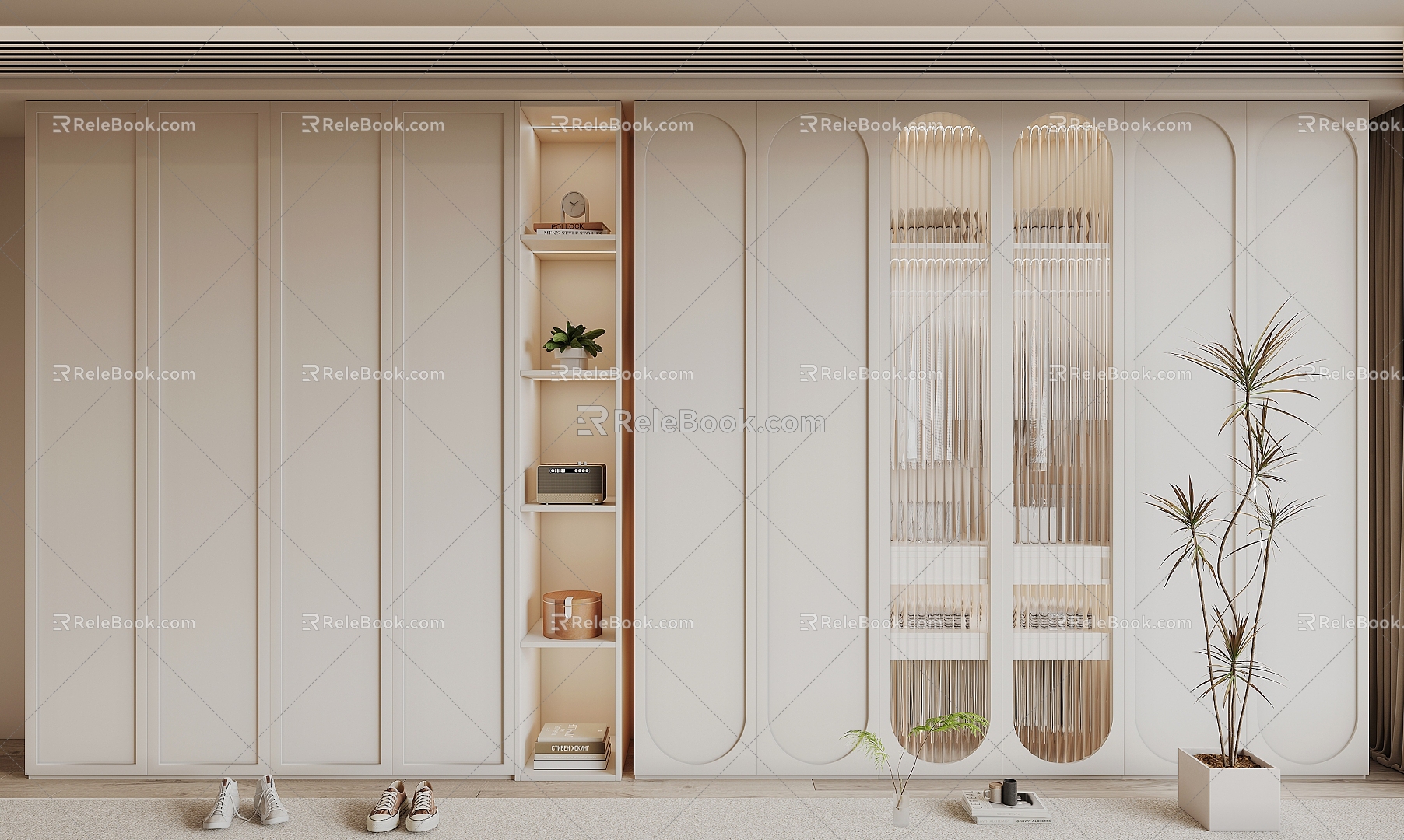 Cream style wardrobe 3d model