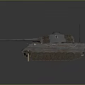 Vintage Military Tank With Long Cannon Tracks And Shells On Side