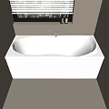 Modern Bathroom White Built-in Bathtub with Chrome Faucet Window and Bath Products