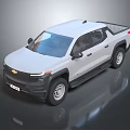 White Chevrolet Pickup Truck With Modern Cab Design Sturdy Bed And Black Wheels