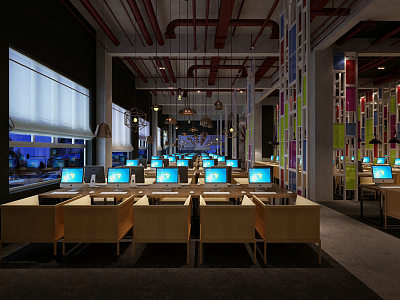 Industrial LOFT Internet Cafe Internet Cafe Internet Cafe 3d model