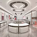 Modern Jewelry Store Interior With Elegant Glass Display Cases And Ambient Lighting