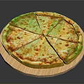 Freshly Baked Classic Cheese Pizza With Tomato Sauce Sliced On Wooden Board